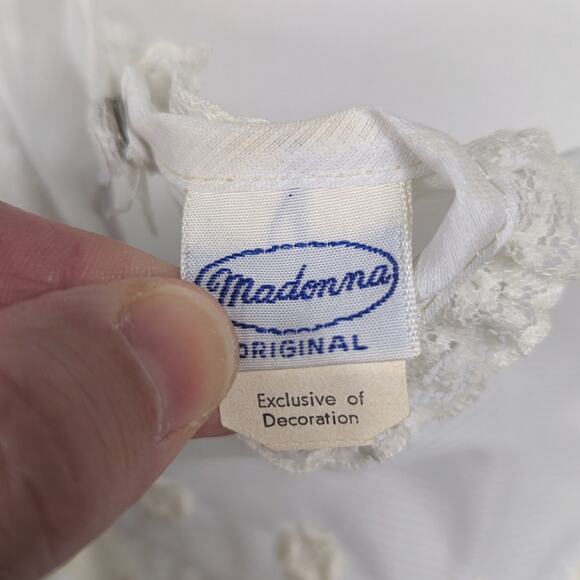 Vtg Madona Christening Dress Jacket Baby Girls Sz 6-12m White Wedding Foraml - Picture 6 of 7